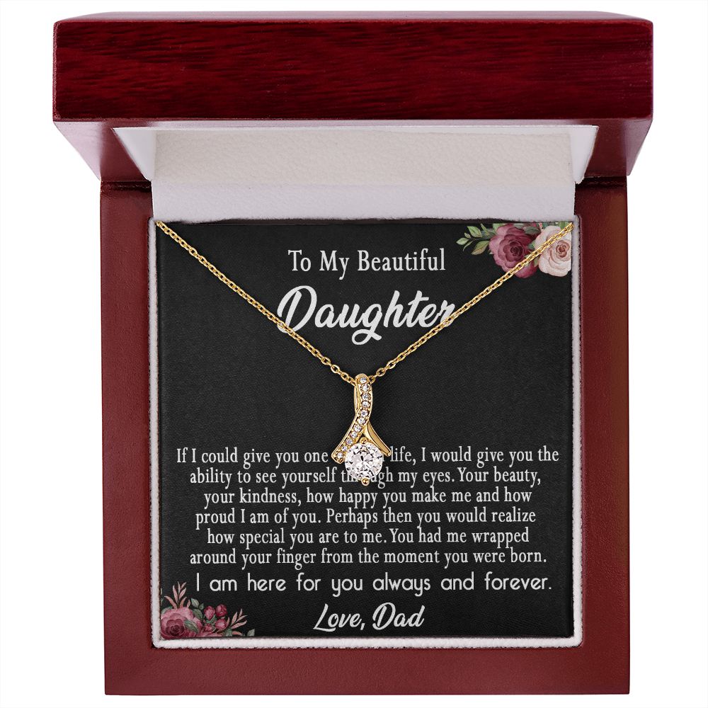 113B To My Beautiful Daughter Necklace, Daughter Father Necklace, Gift Xmas From Dad
