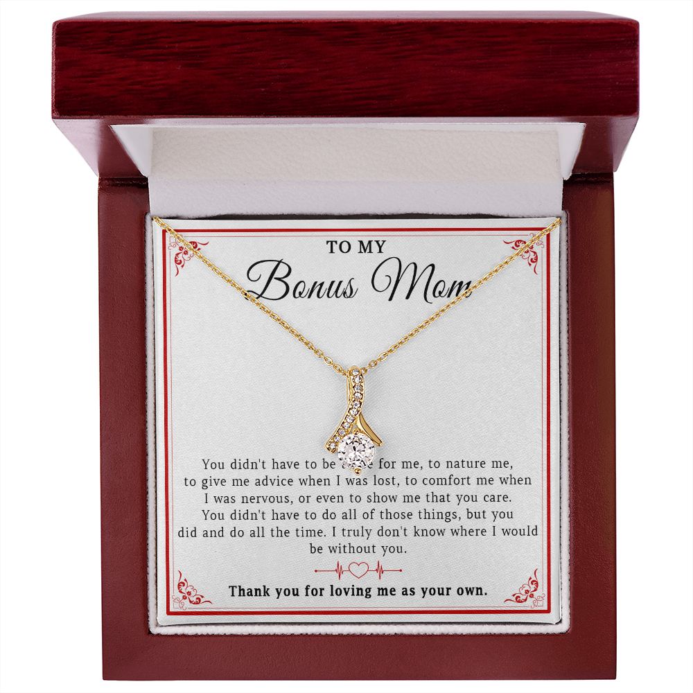 549B To My Bonus Mom Necklace, Mother Necklace, Birthday Gift for Bonus Mom, Mother