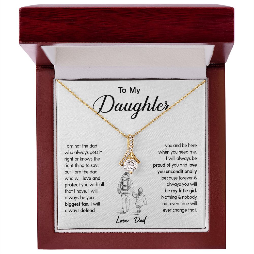 450B To My Daughter Necklace Gift from Dad, Birthday Graduation Christmas Gift