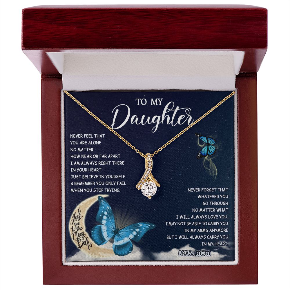 476B To My Daughter Necklace Mother to Daughter Birthday Graduation Gift from Mom