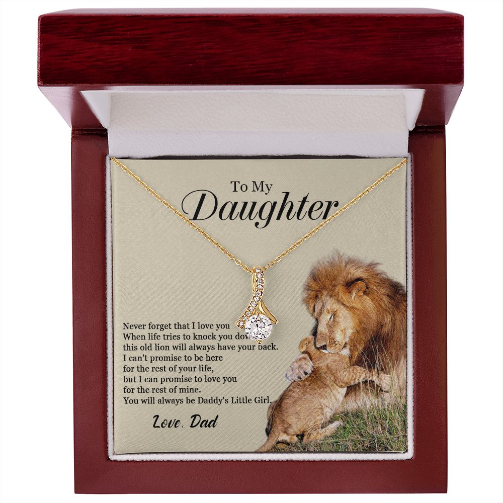 448B To My Daughter Necklace, Xmas Gift For Daughter From Dad, Daughter Father Lion.