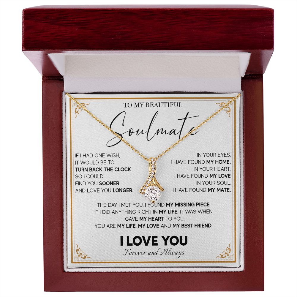 511B To My Beautiful Soulmate Necklace, Gift for Wife, Girlfriend, Anniversary Gift