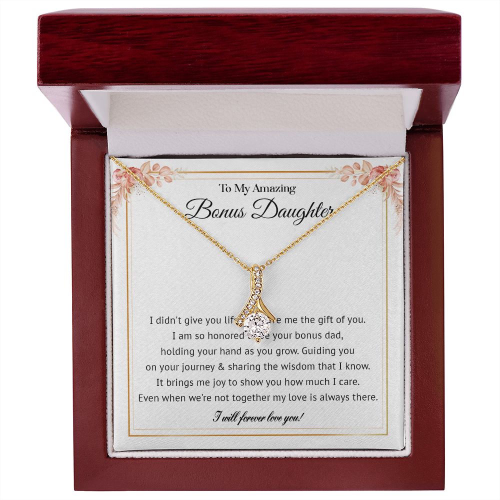 578B To My Bonus Daughter Necklace, Gift For Daughter Necklace, Bonus Daughter Gifts