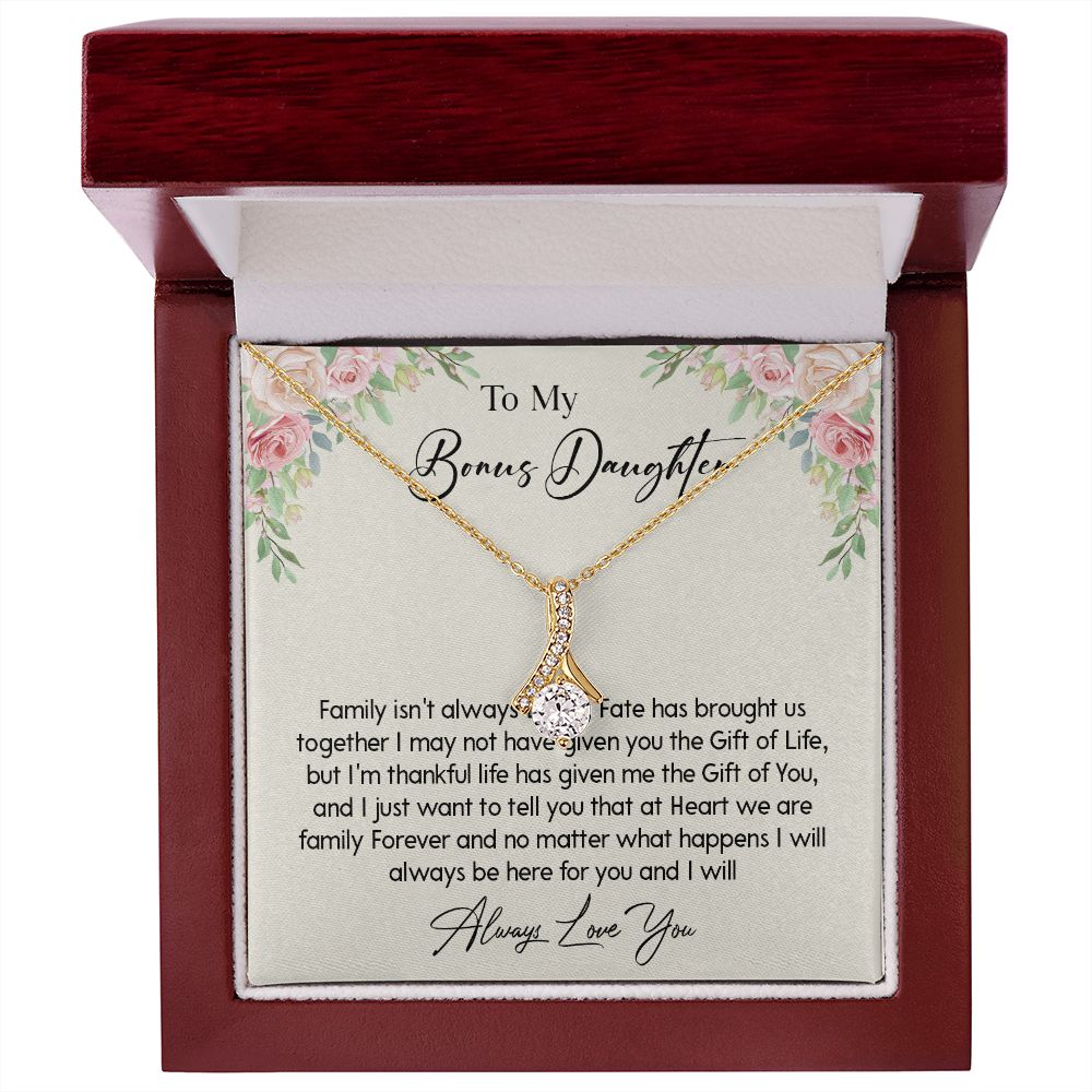 468B To my Bonus Daughter Necklace, Bonus Daughter, Step Daughter Gift, Birthday Gift