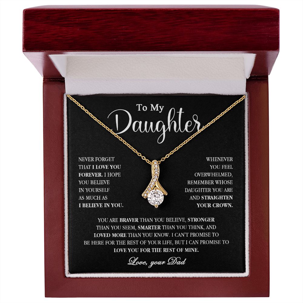 605B To My Daughter Necklace, Gift for Daughter from Dad, Birthday Christmas Gift
