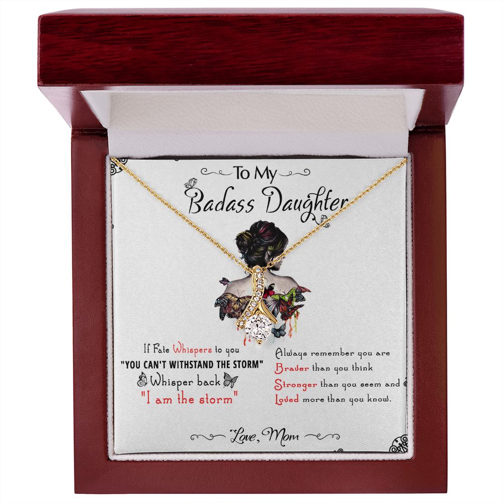 53B To My Badass Daughter, Badass Daughter Necklace From Mom, Birthday Gift