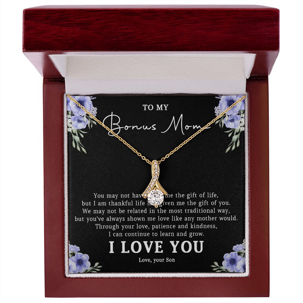 523B Step Mom Gift, Bonus Mom Necklace, Stepmom Necklace, Mom Birthday Gift from Son