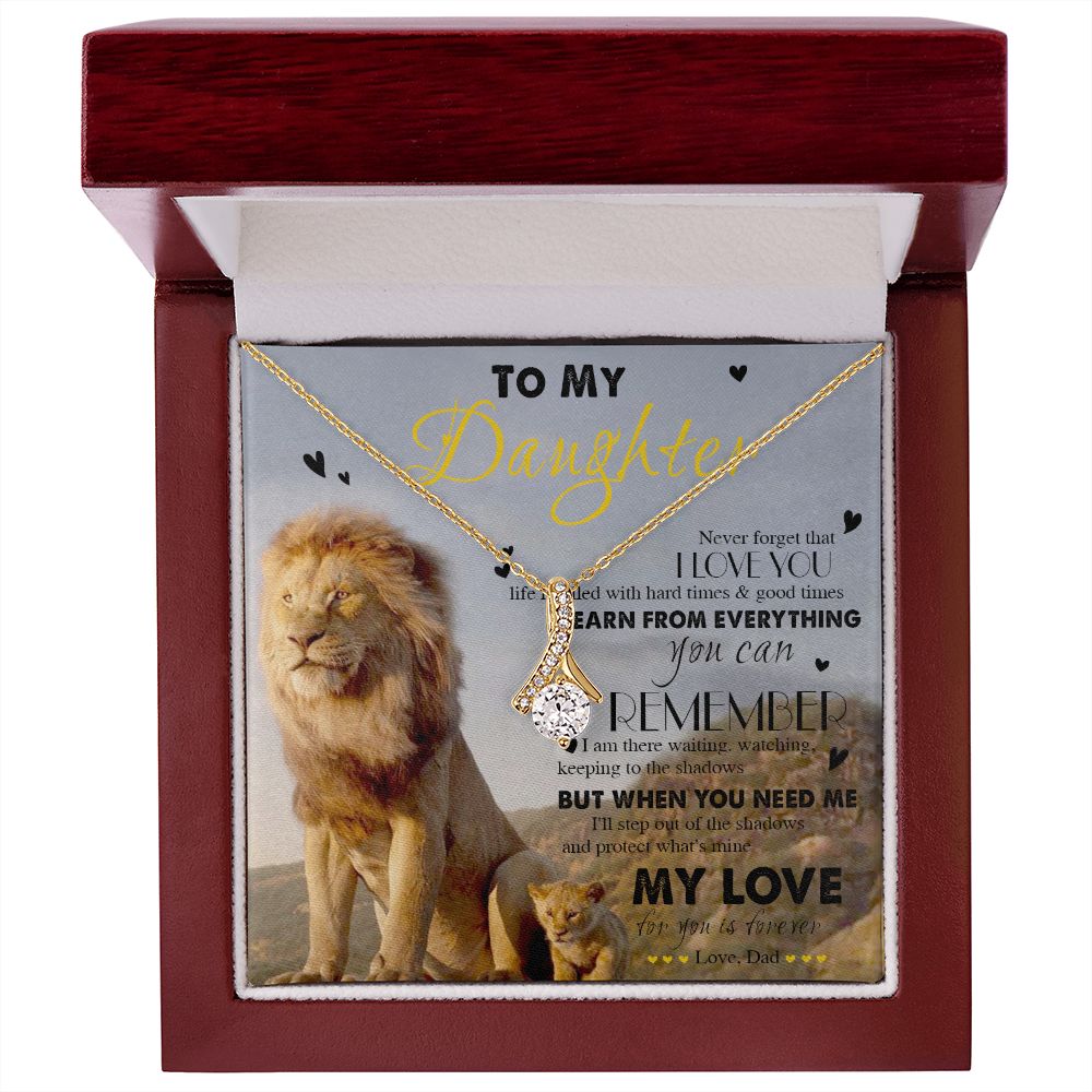 383B Lion To My Daughter Necklace, Gift From Dad, Necklace Gift Birthday, Holiday