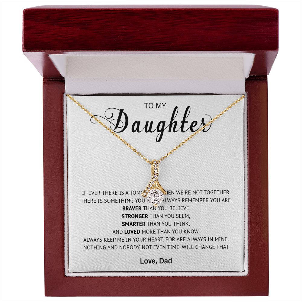 504B To My Daughter Necklace, Birthday Gift For Daughter From Dad, Christmas Jewelry