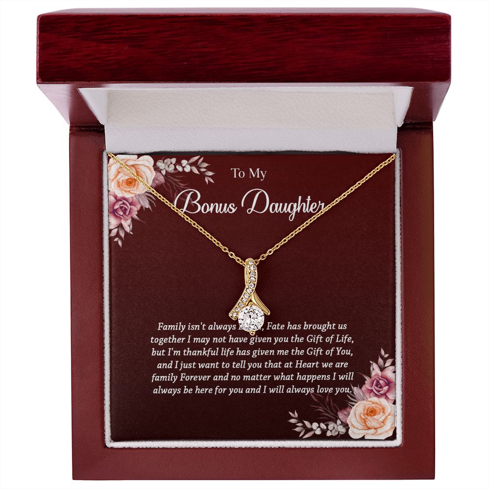 621B To My Bonus Daughter Necklace, Gift Birthday, Christmas, Gift Ideas, Necklace