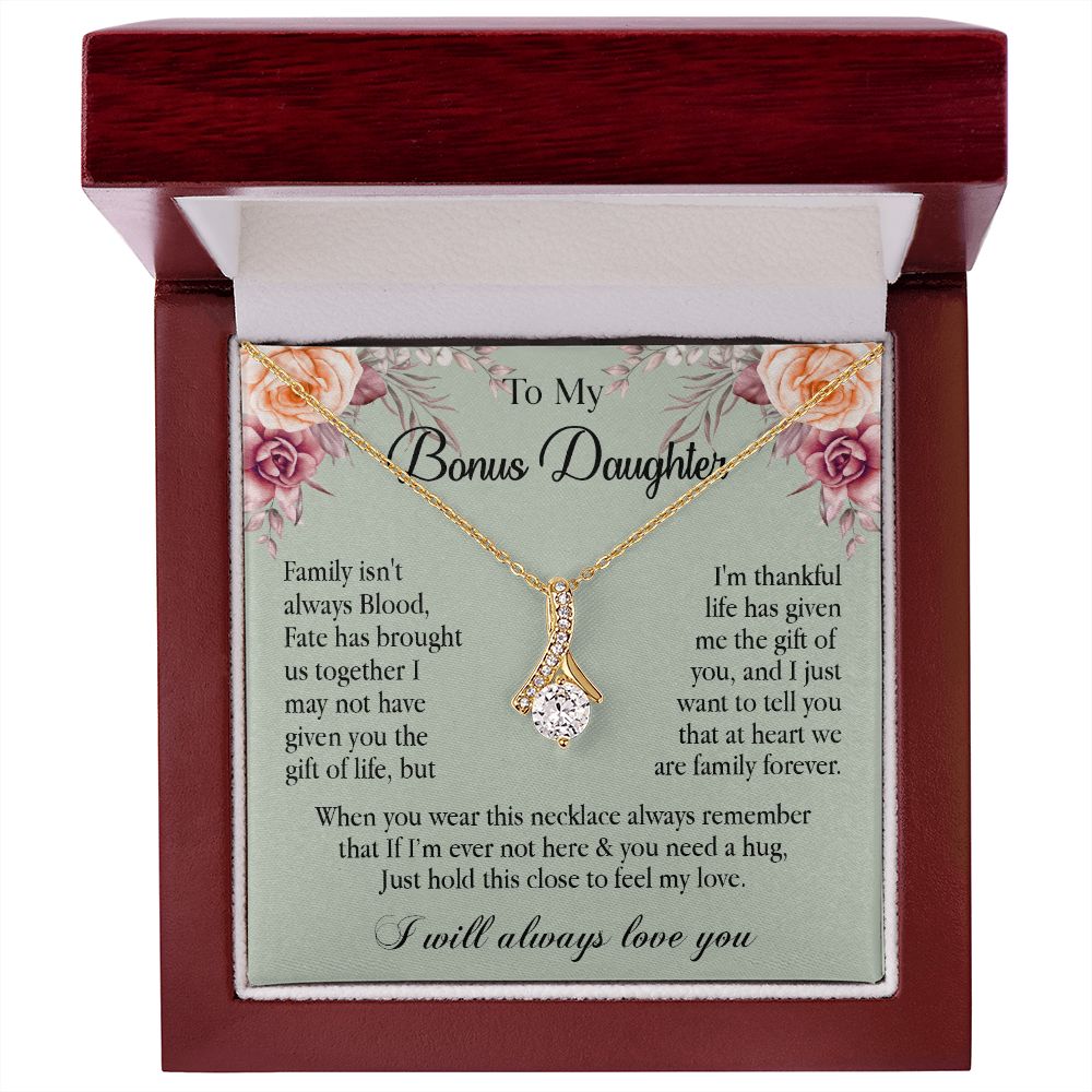 632B To My Bonus Daughter Necklace, Gift Birthday, Gift Ideas, Daughter Necklace