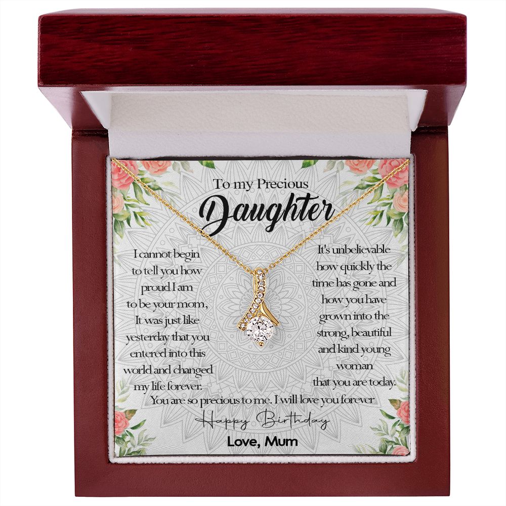 395B To My Daughter Precious Necklace, Birthday Gift Necklace From Mum, Necklace Gift