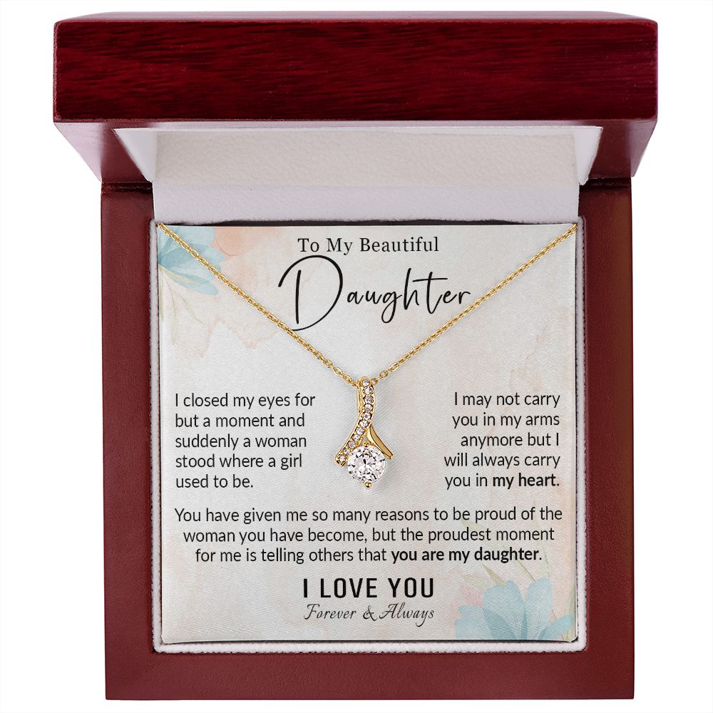 568B To My Daughter Necklace, Love Gift for Daughter from Dad, Daughter Necklace