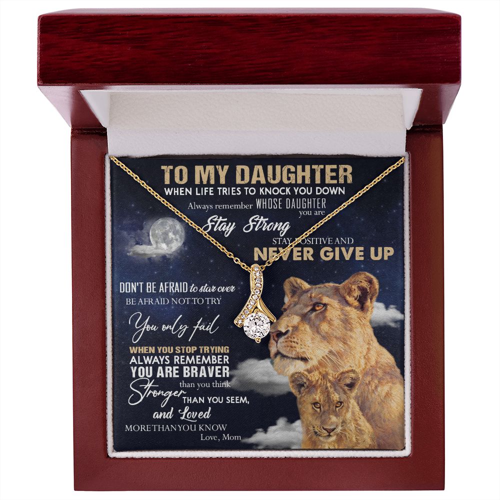 387A To My Daughter Necklace, Lion Necklace, Birthday Gift Necklace From Mom