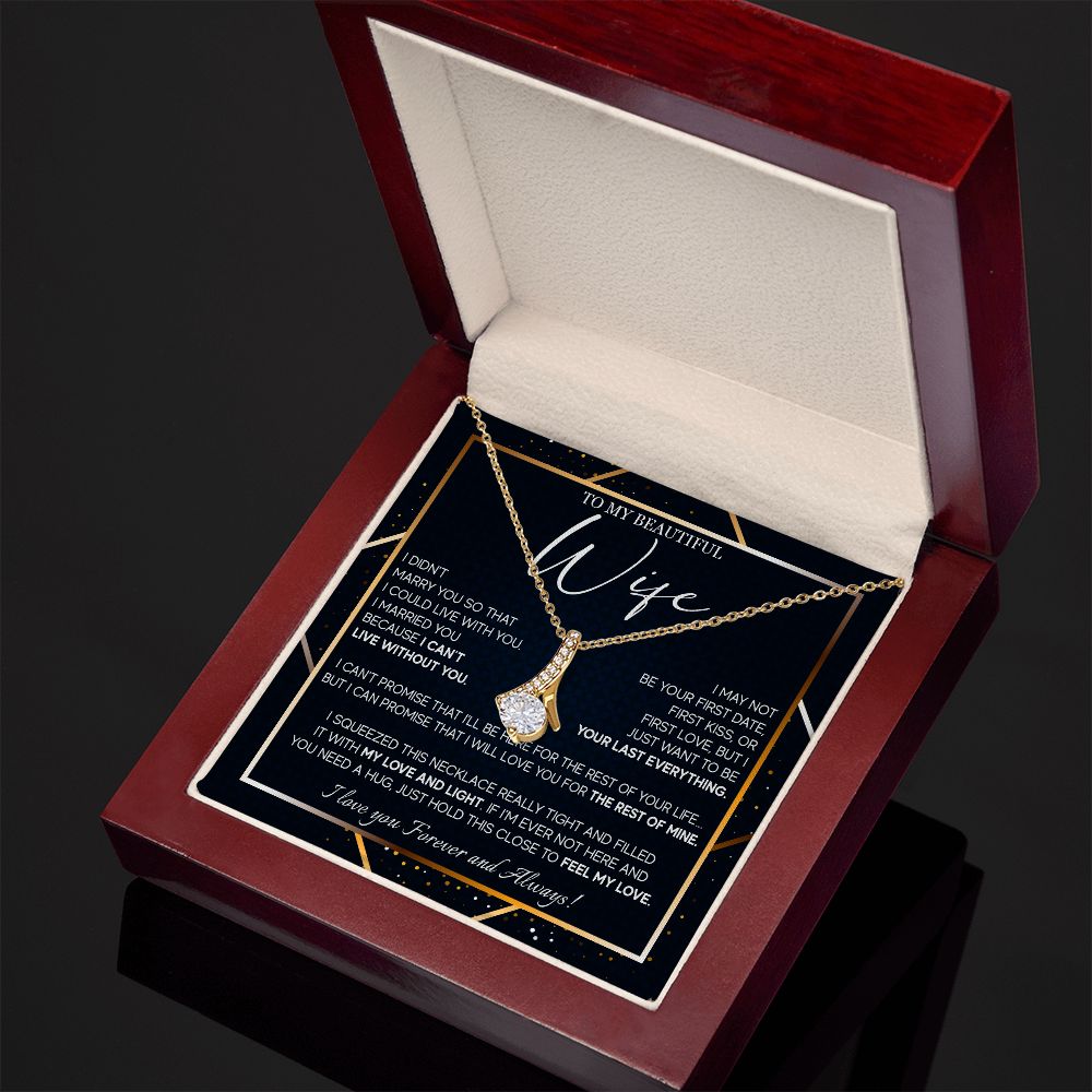 491B To My Beautiful Wife Necklace From Husband, Jewelry For Women, Birthday Gifts