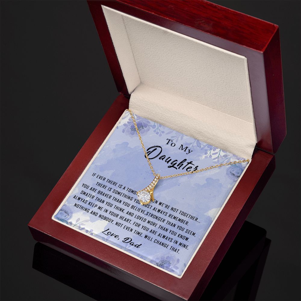 100B To My Daughter Necklace From Dad Father You're Braver Stronger Smarter Daughter