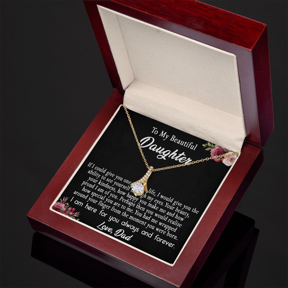 113B To My Beautiful Daughter Necklace, Daughter Father Necklace, Gift Xmas From Dad