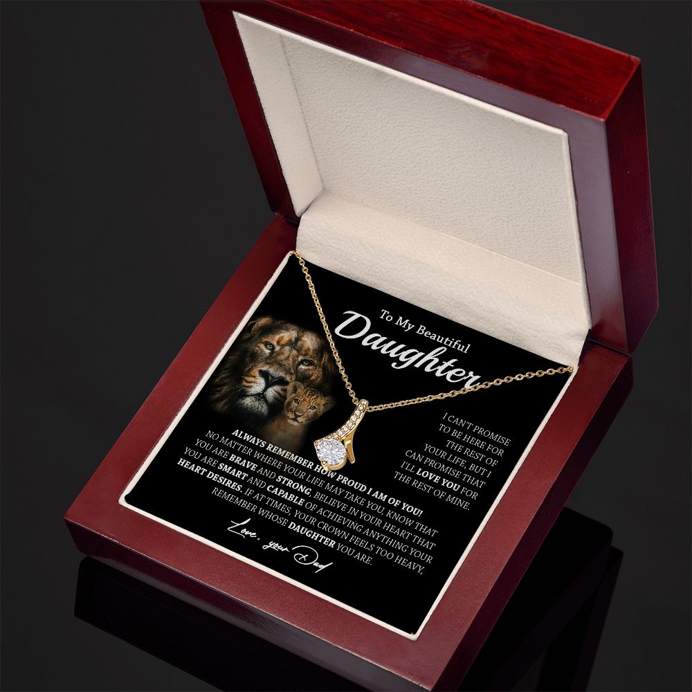 629B To My Daughter Necklace,Always Remember Lion Necklace Gift For Daughter From Dad