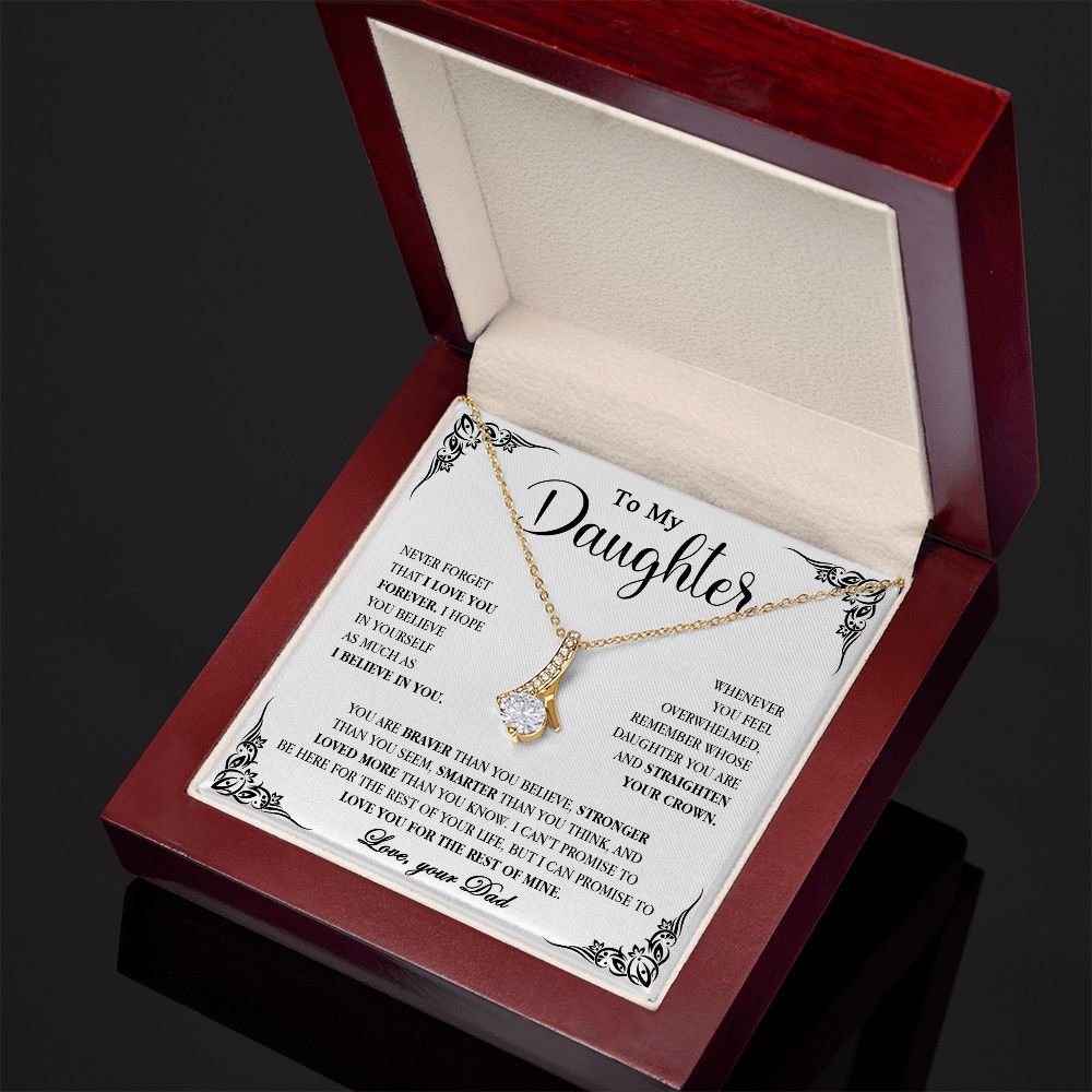 604B To My Daughter Necklace, Necklace Gift for Daughter from Dad,Birthday, Xmas Gift