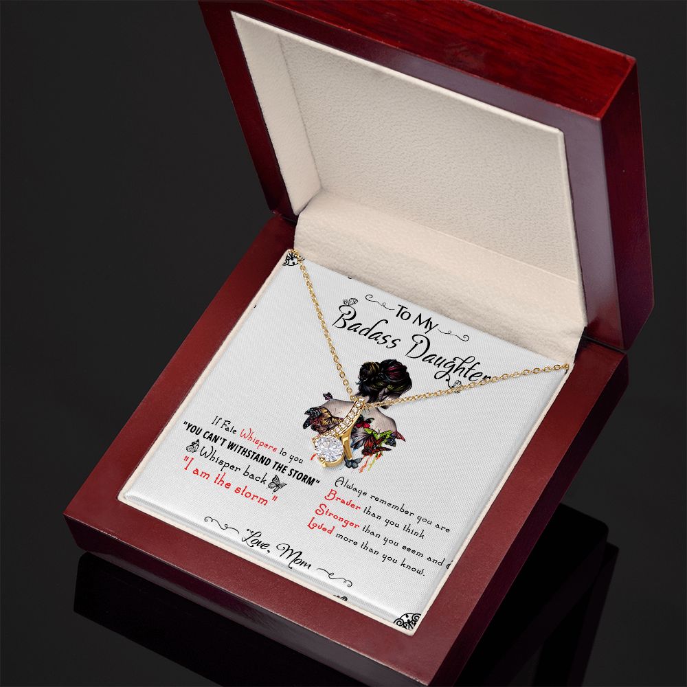 53B To My Badass Daughter, Badass Daughter Necklace From Mom, Birthday Gift