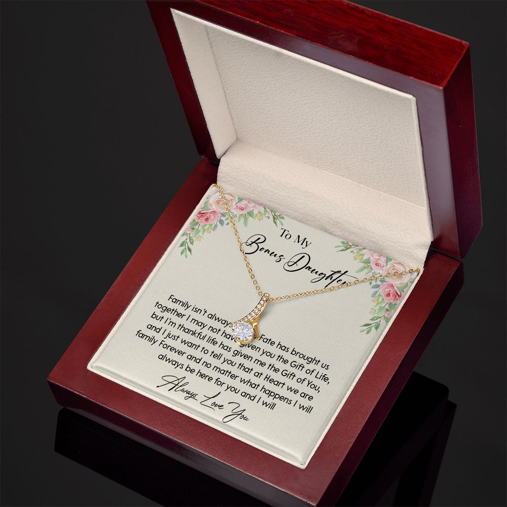 468B To my Bonus Daughter Necklace, Bonus Daughter, Step Daughter Gift, Birthday Gift