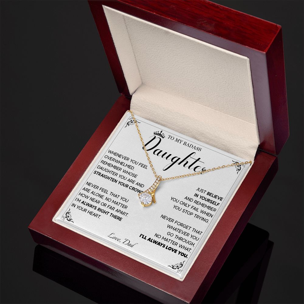 514B To My Badass Daughter Necklace, Birthday Gift For Daughter From Dad, Anniversary