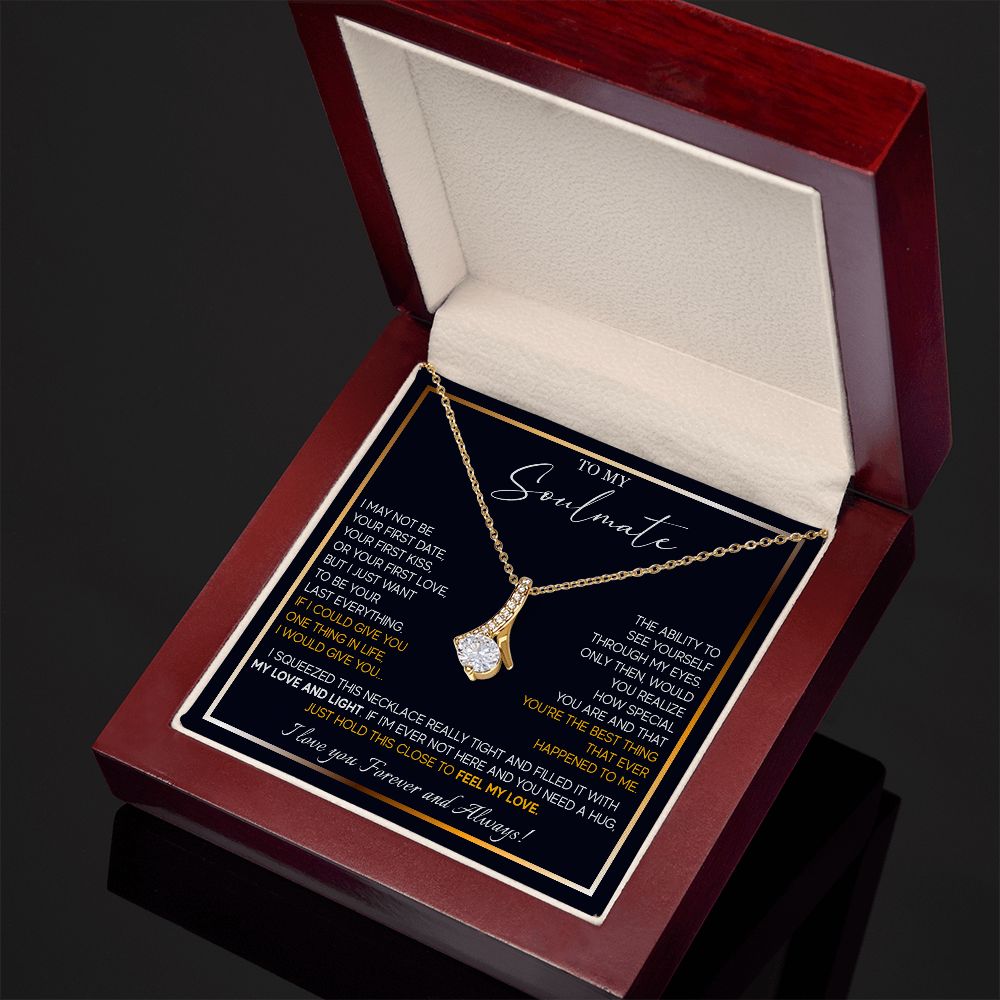560B To My Soulmate Necklace, Couples in Love Gifts, Jewelry Romantic Gifts For Wife