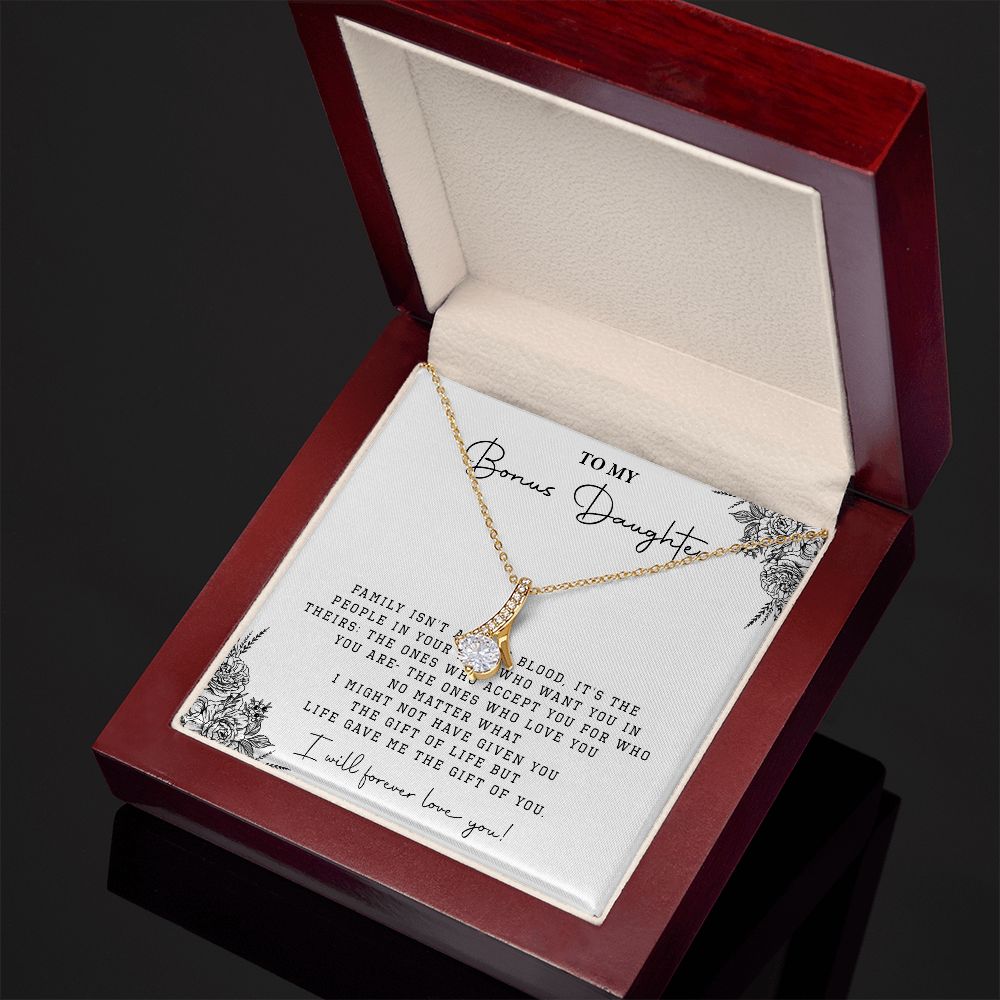 534B Step Daughter Gift, Bonus Daughter Necklace, Blended Family Stepdaughter Gift