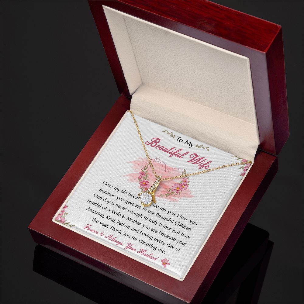 98B To My Beautiful Wife Necklace, Wife Necklace Gift from Husband, Birthday Gift