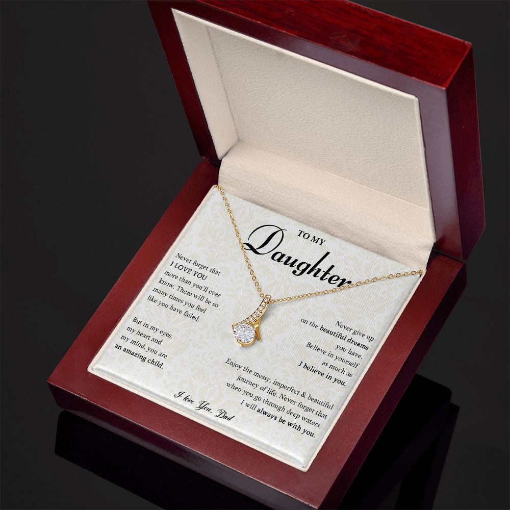 528B Gift for Daughter from Dad, To My Daughter Necklace, Daughter Birthday Gift