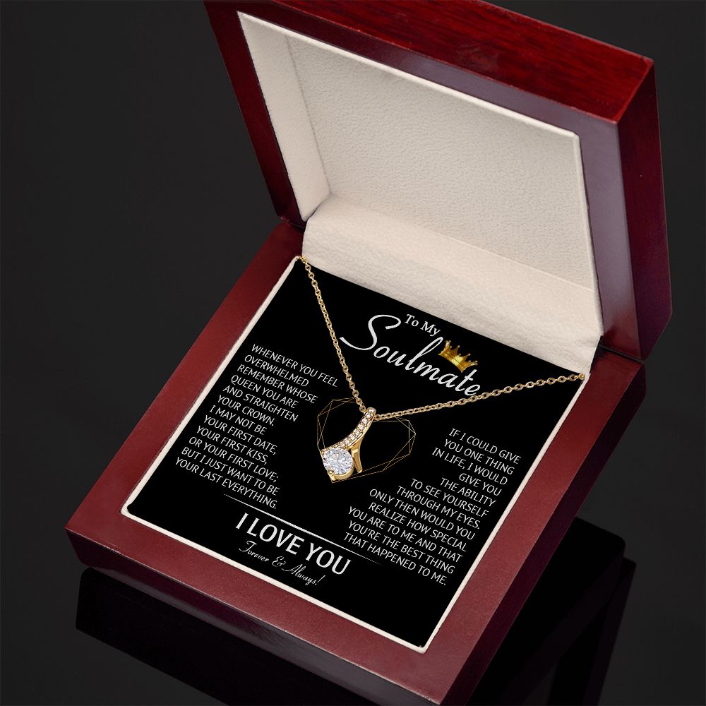 587B To My Soulmate Necklace, Love Gifts For Wife Girlfriend, Birthday Gift for Her