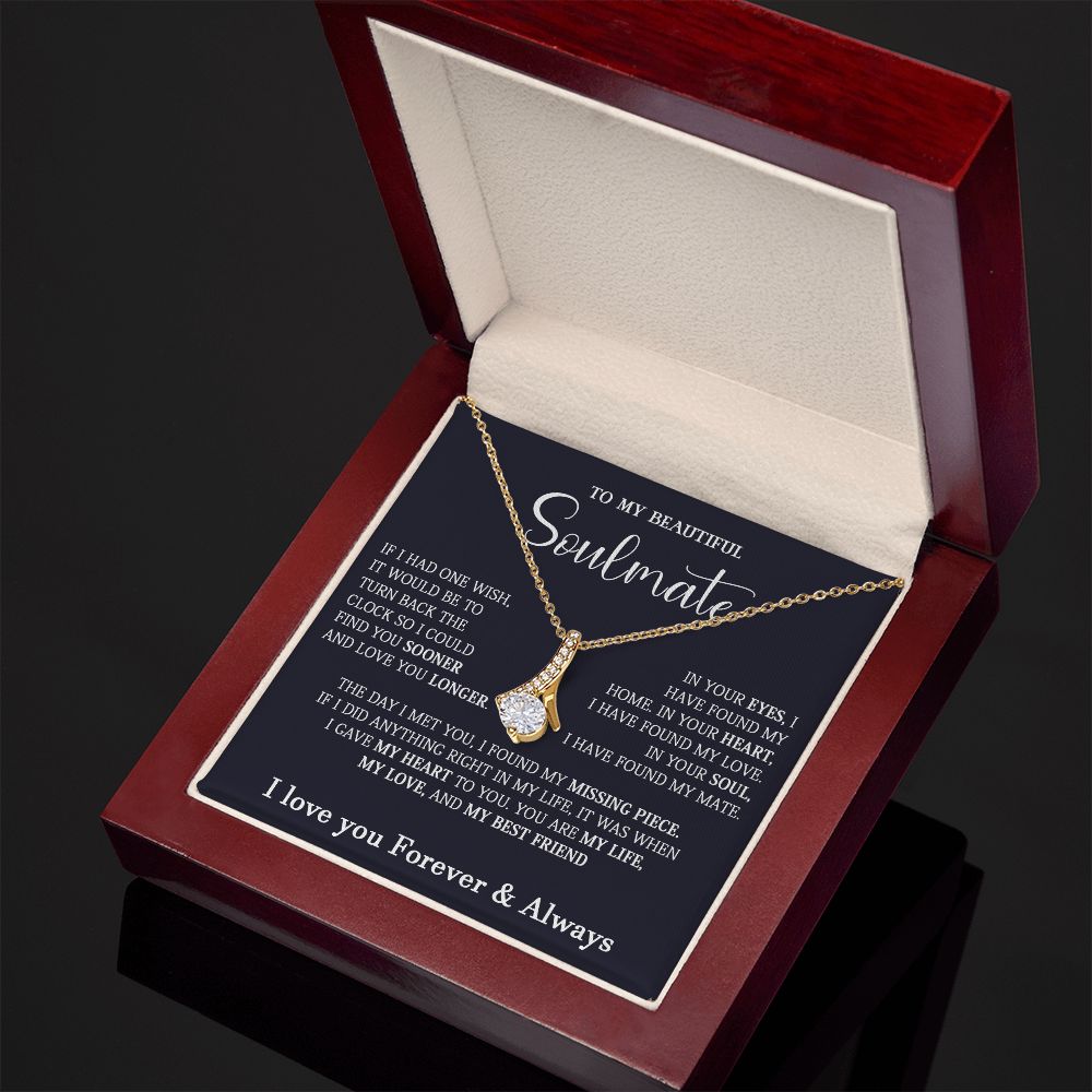 467B To My Soulmate Necklace, Holiday Gift For Wife Girlfriend From Husband,Xmas Gift