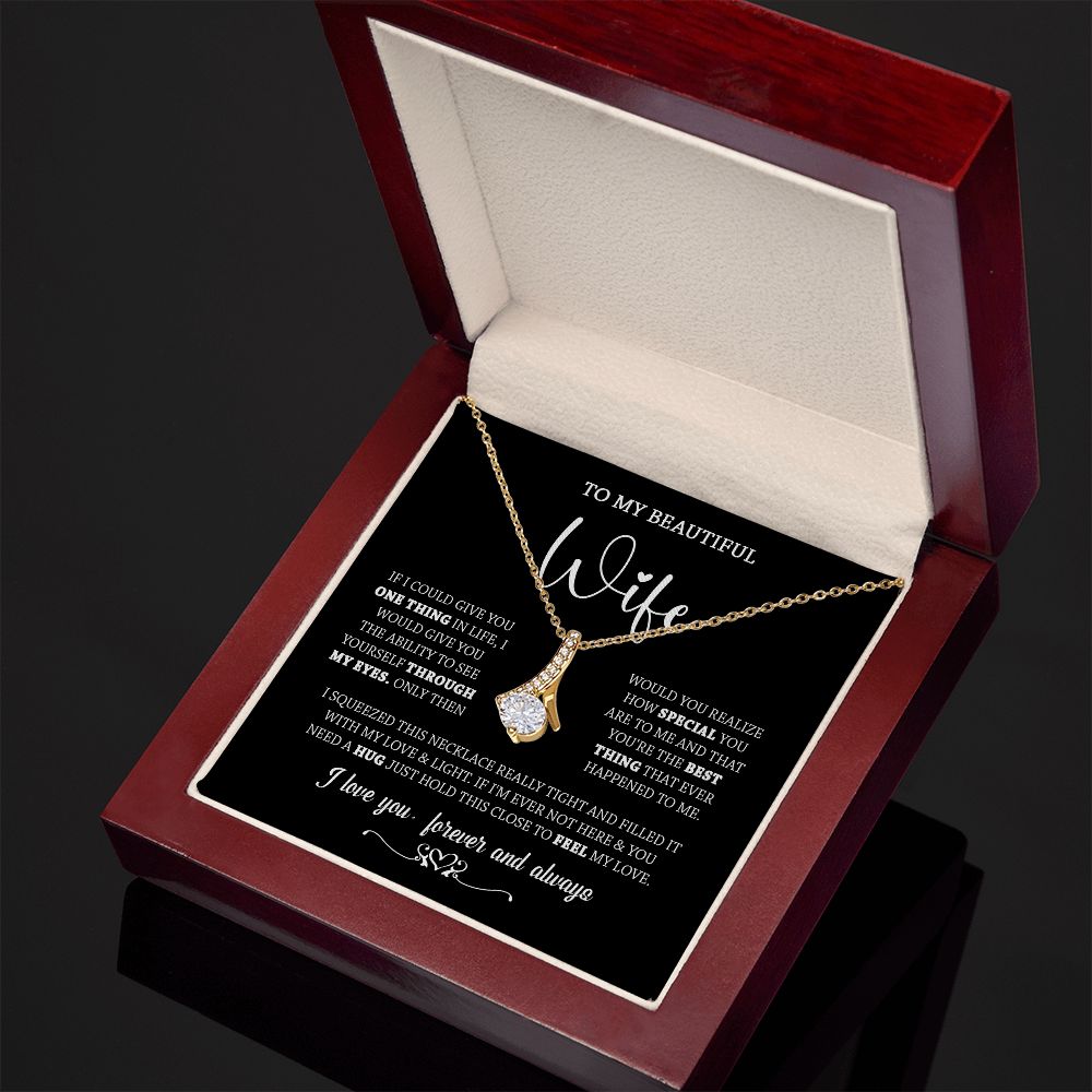 437B To My Wife Necklace, Necklace Gifts For Wife From Husband, Birthday Xmas Gift