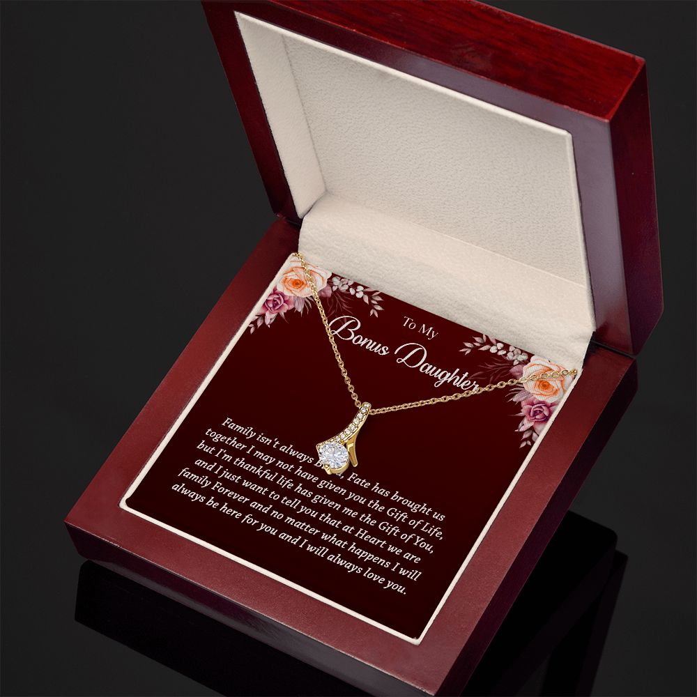 631B To My Bonus Daughter Necklace, Best Birthday Christmas Gift, Bonus Daughter Gift