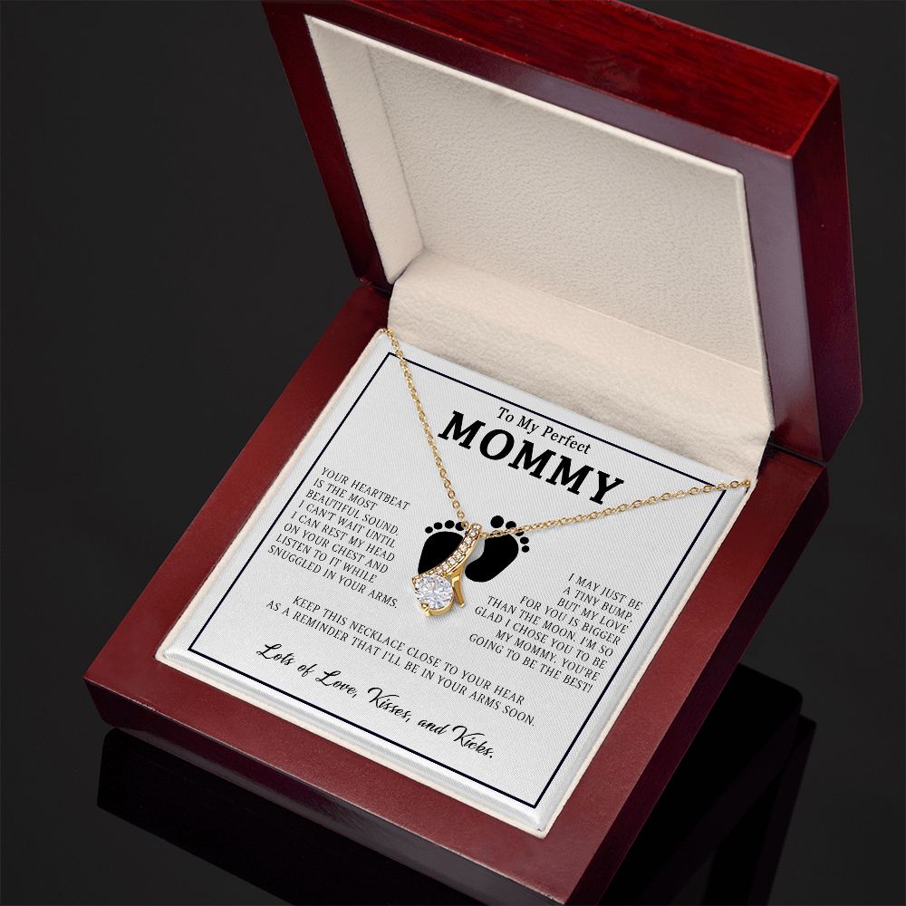 579B New Mom Necklace, Gift from Baby Bump, Baby Shower Party Gifts, Mother Necklace