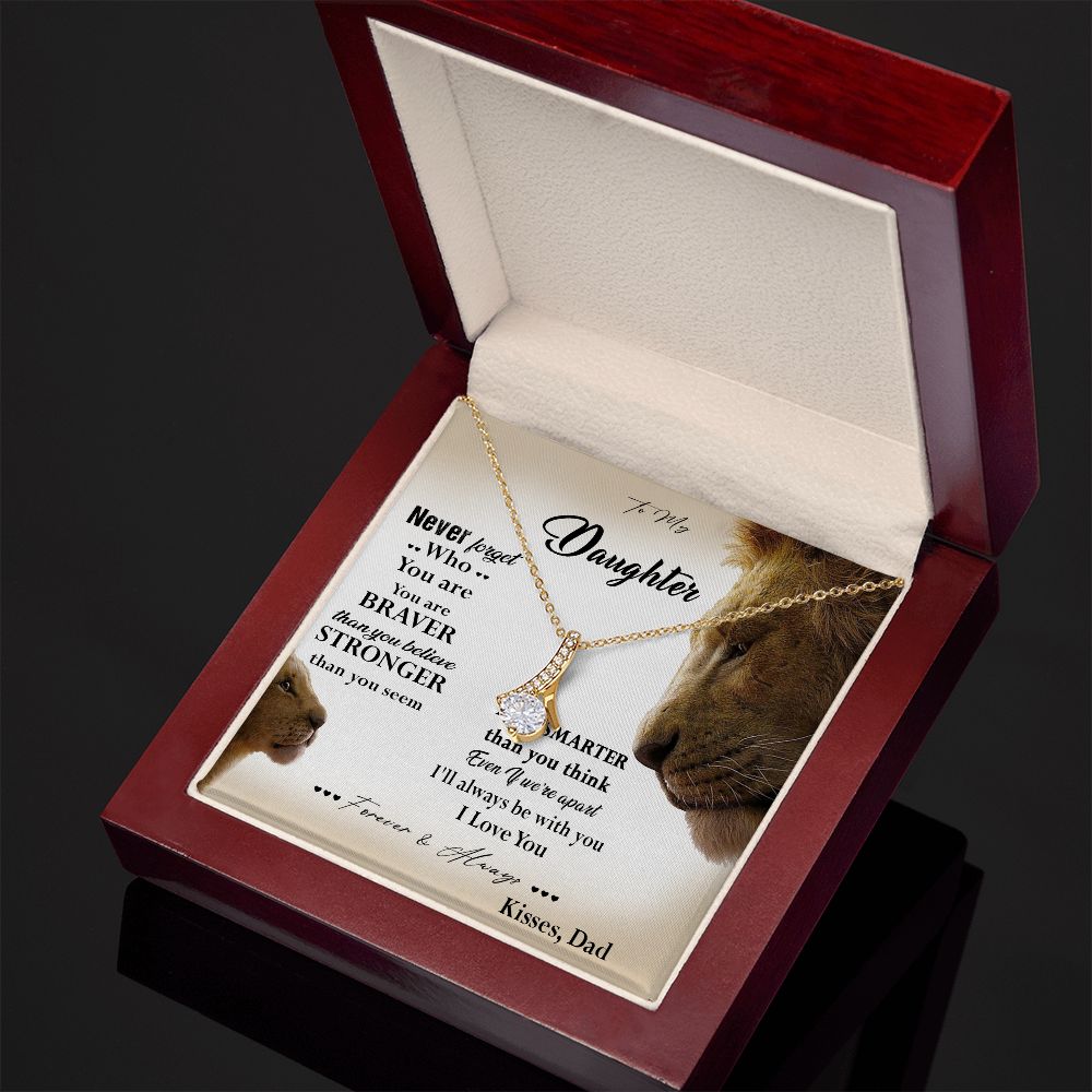 381B Lion Necklace, To My Daughter Necklace,I Love You Forever & Always Gift From Dad