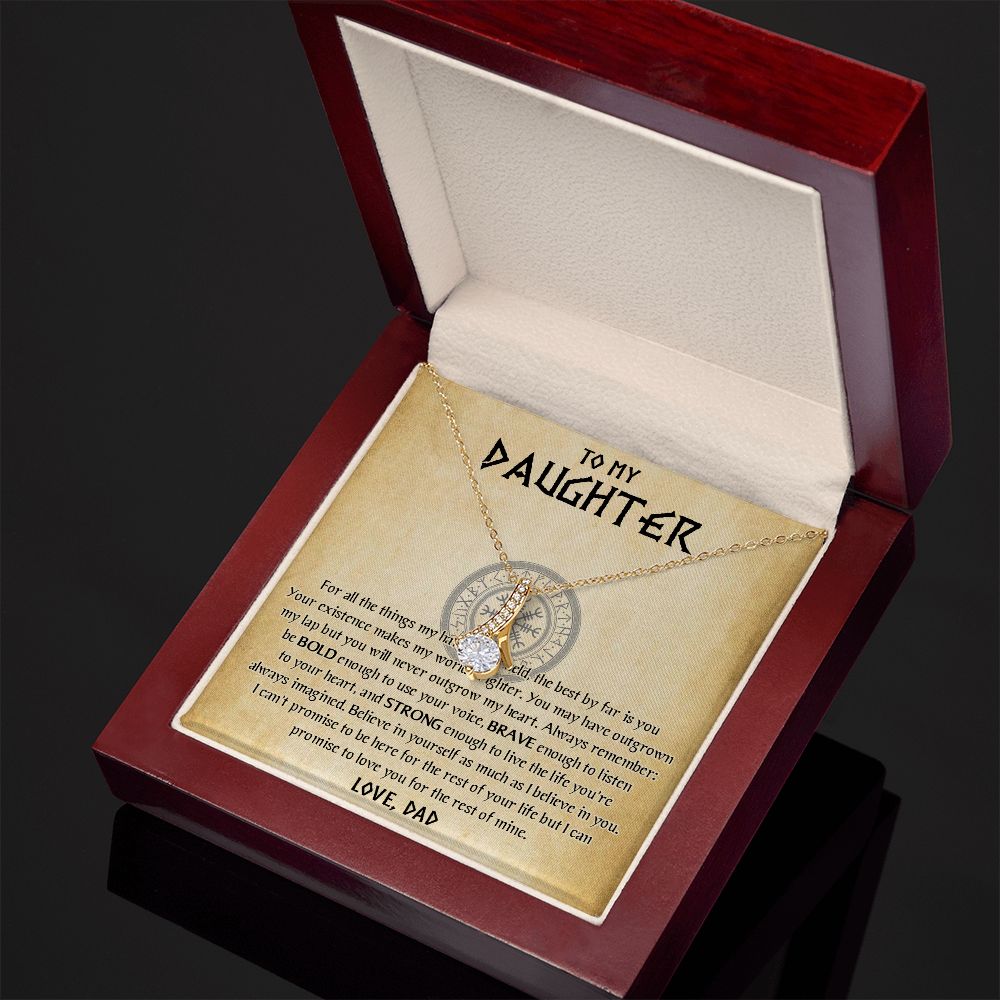 567B To My Daughter Necklace, Viking Daughter Gift from Dad, Birthday Gifts Jewelry