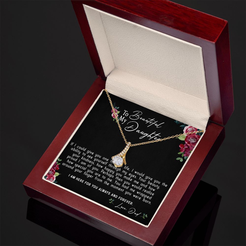 119B Daughter Necklace, To My Beautiful Daughter Necklace Gift From Dad, Xmas Gift