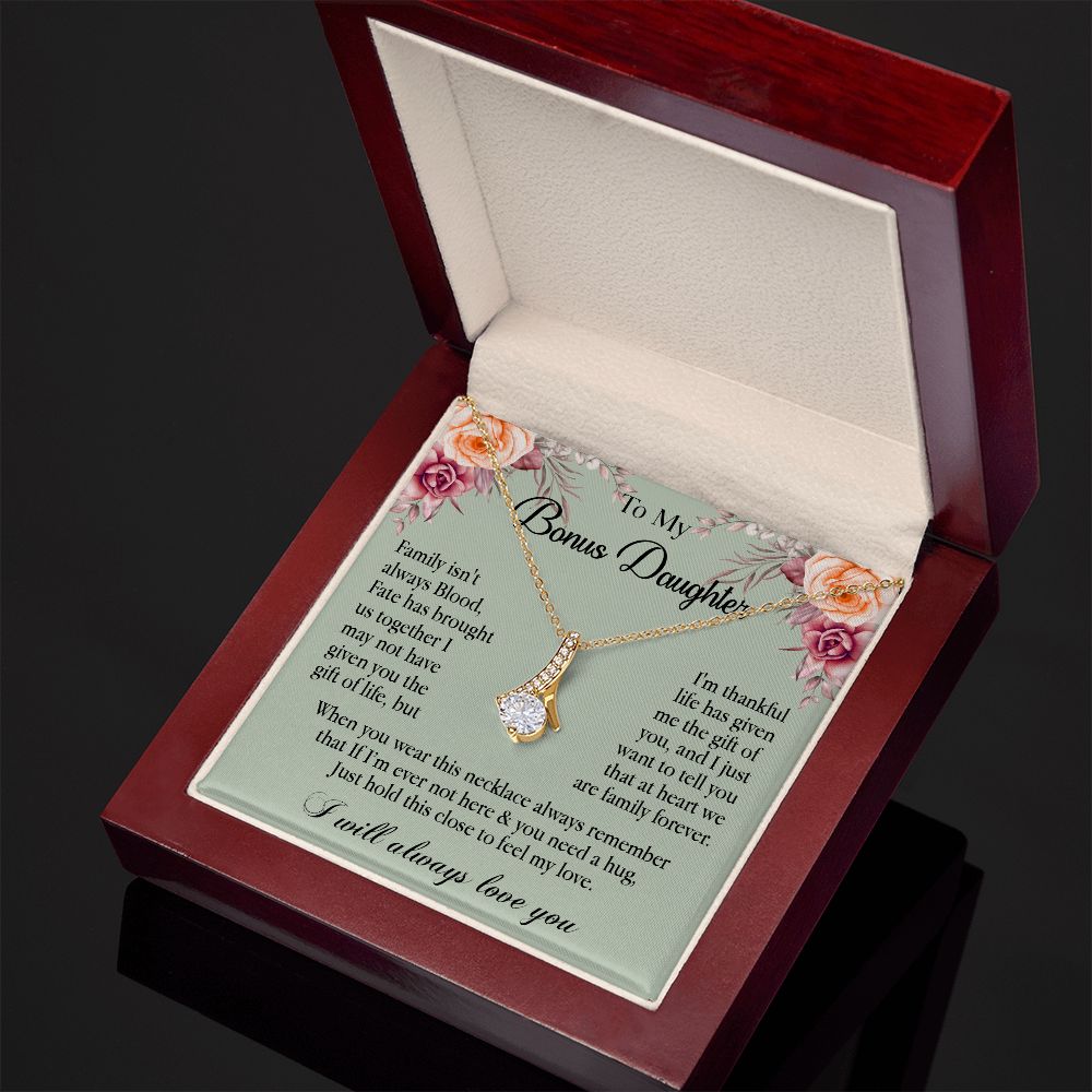 632B To My Bonus Daughter Necklace, Gift Birthday, Gift Ideas, Daughter Necklace
