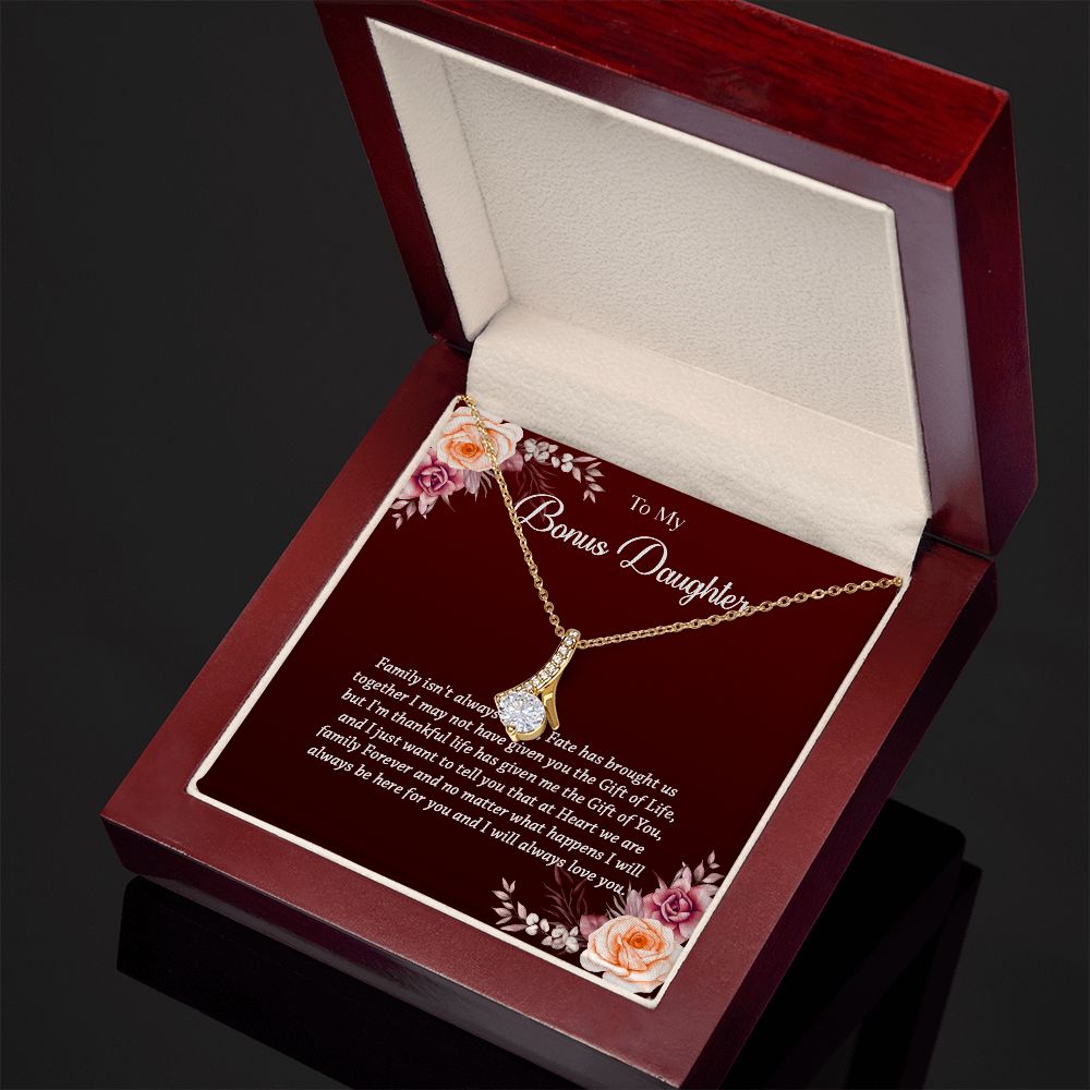 621B To My Bonus Daughter Necklace, Gift Birthday, Christmas, Gift Ideas, Necklace