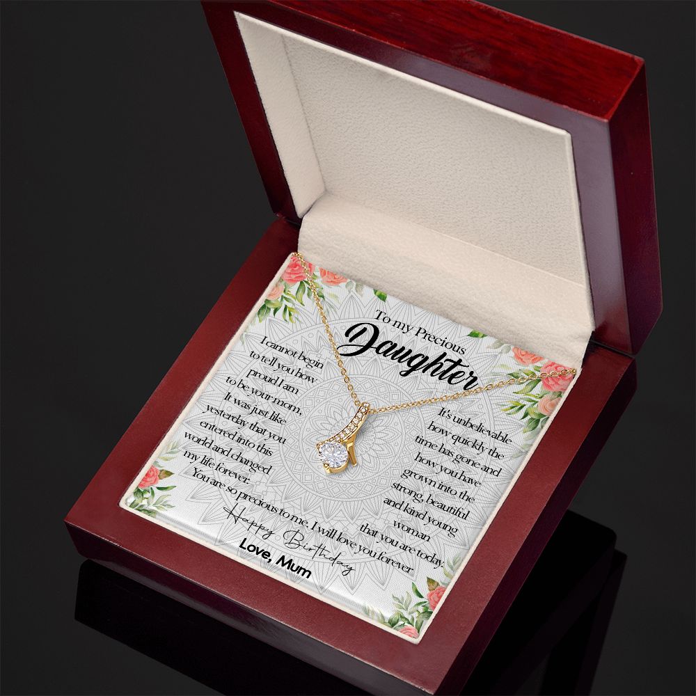 395B To My Daughter Precious Necklace, Birthday Gift Necklace From Mum, Necklace Gift