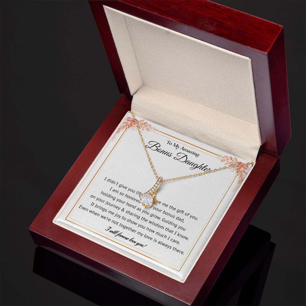 578B To My Bonus Daughter Necklace, Gift For Daughter Necklace, Bonus Daughter Gifts