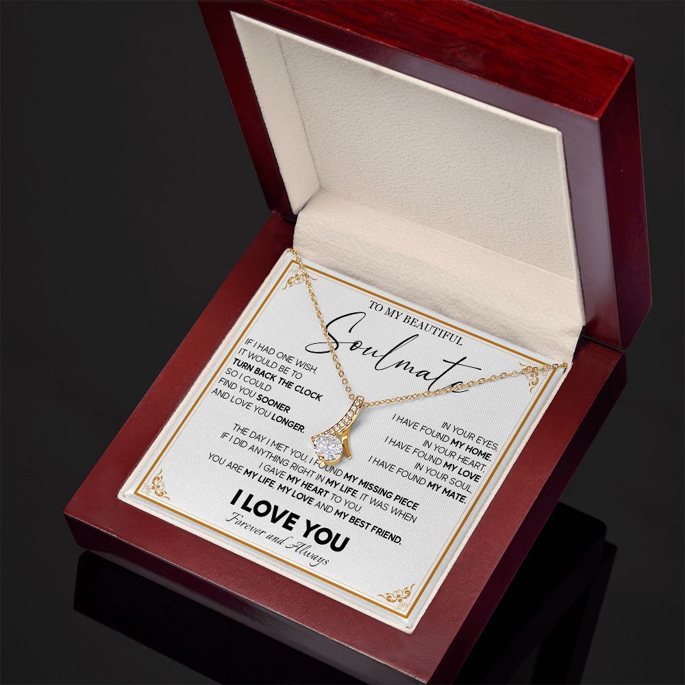 511B To My Beautiful Soulmate Necklace, Gift for Wife, Girlfriend, Anniversary Gift