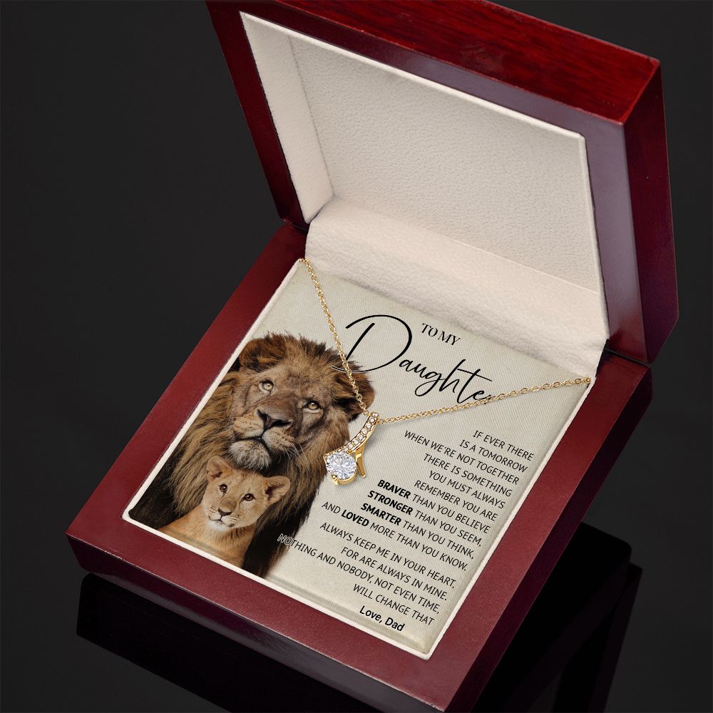 506B To My Daughter Necklace, Gift For Daughter From Dad, Lion Father Gift, Love Gift