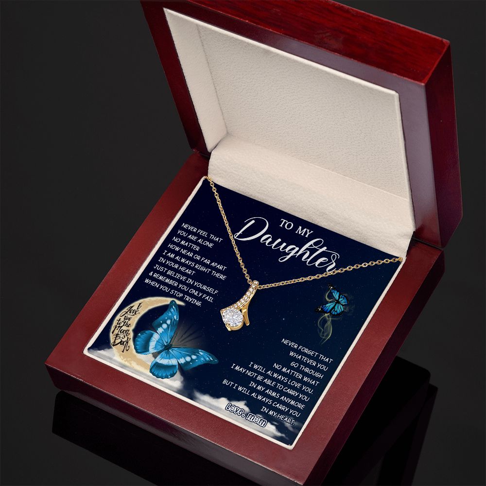 476B To My Daughter Necklace Mother to Daughter Birthday Graduation Gift from Mom