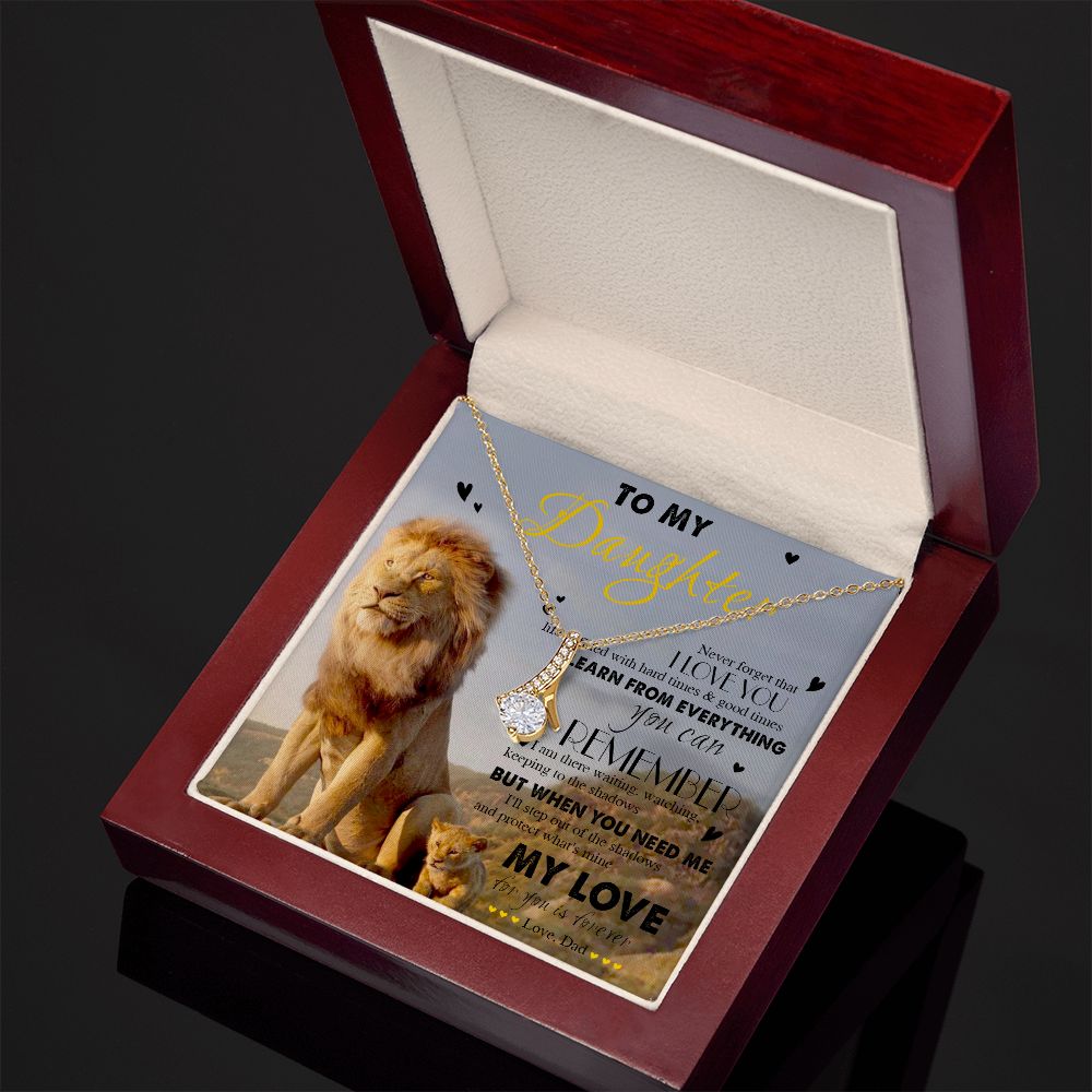 383B Lion To My Daughter Necklace, Gift From Dad, Necklace Gift Birthday, Holiday