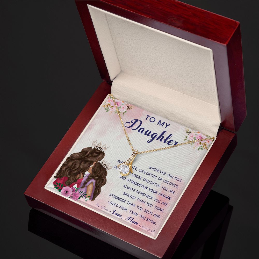 56B To My Daughter Necklace, Gift For Daughter From Mom, Daughter Mother Necklace