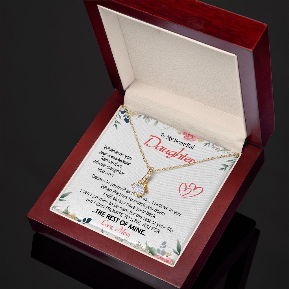 426B To My Beautiful Daughter Necklace From Mom On Graduation, Birthday, Holiday