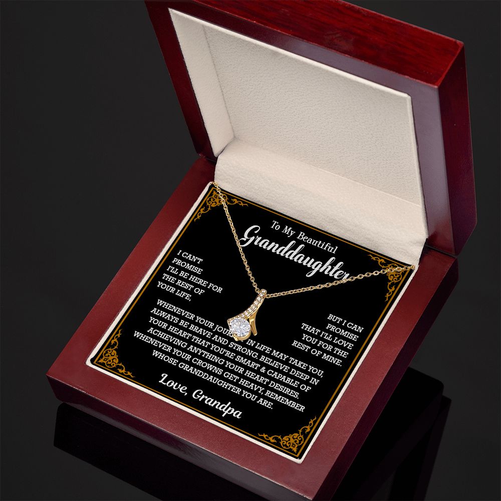 614B To My Granddaughter Necklace, Xmas Birthday Gift For Granddaughter From Grandpa