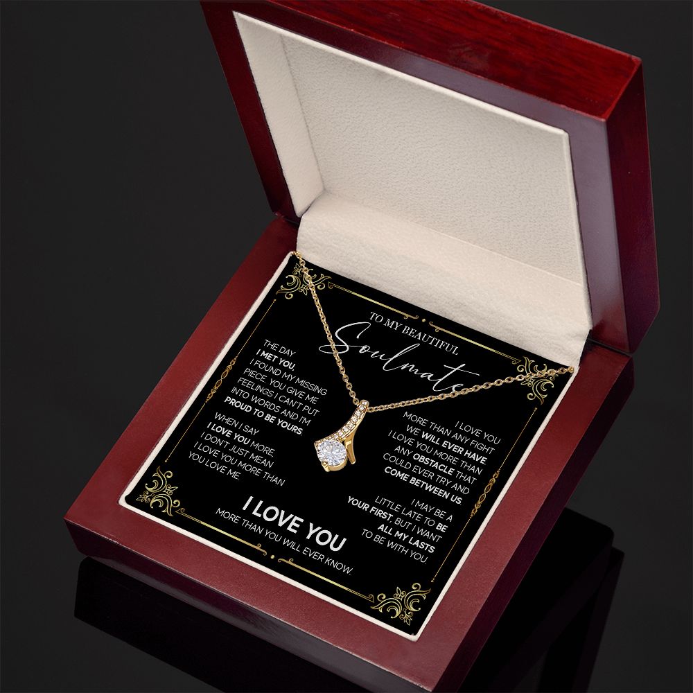 498B To My Soulmate Knot Necklace, Soulmate Necklace Gift, Birthday Gifts for Womens